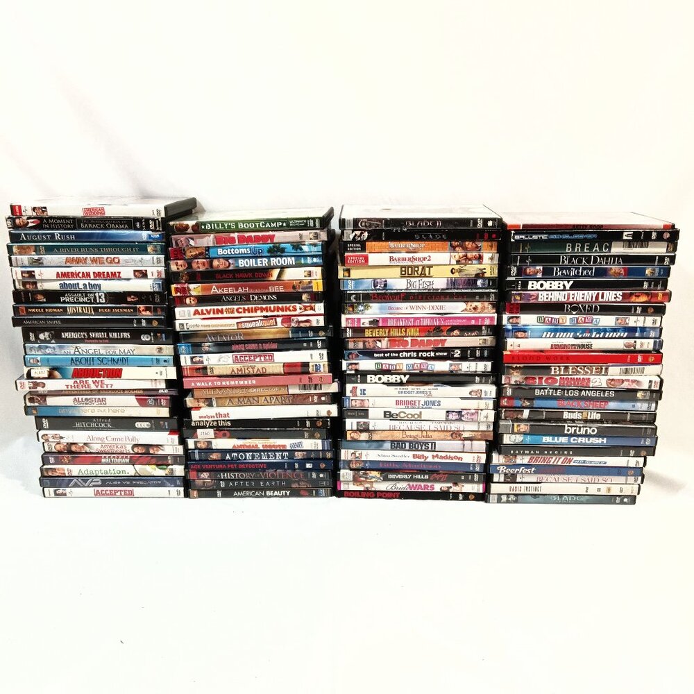 100 DVDs Movies Wholesale Lot Assorted Titles